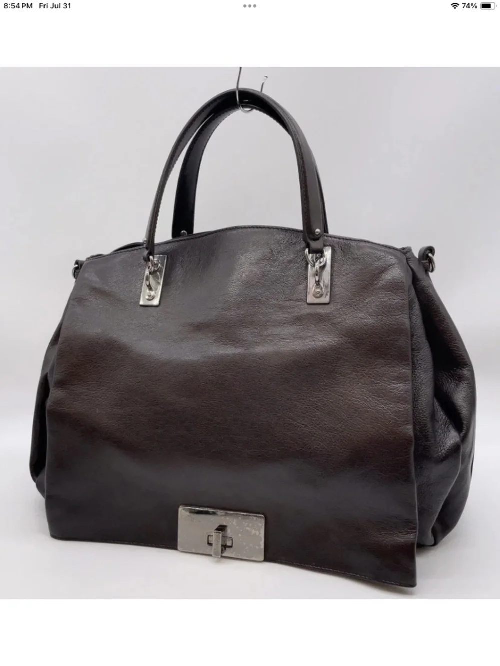 Celine “Watch Me Work” 2 way chain strap with lock and key leather bag